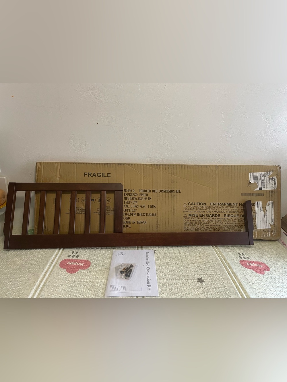 Davinci Toddler Bed Conversion Kit (M3099) in Espresso